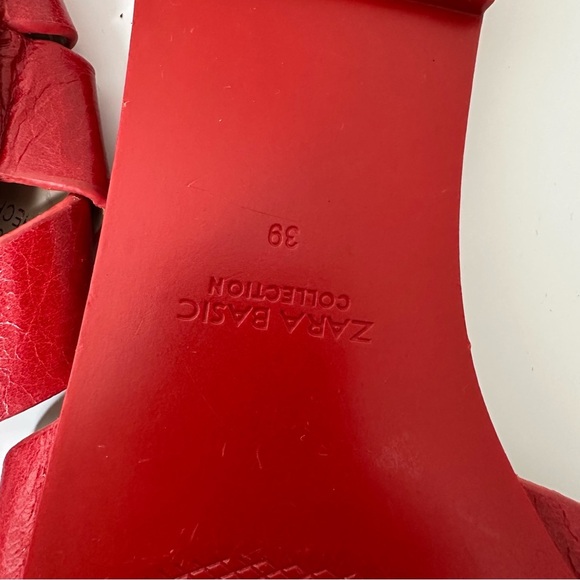 Zara basic women’s red sandals size 39 - Picture 9 of 15